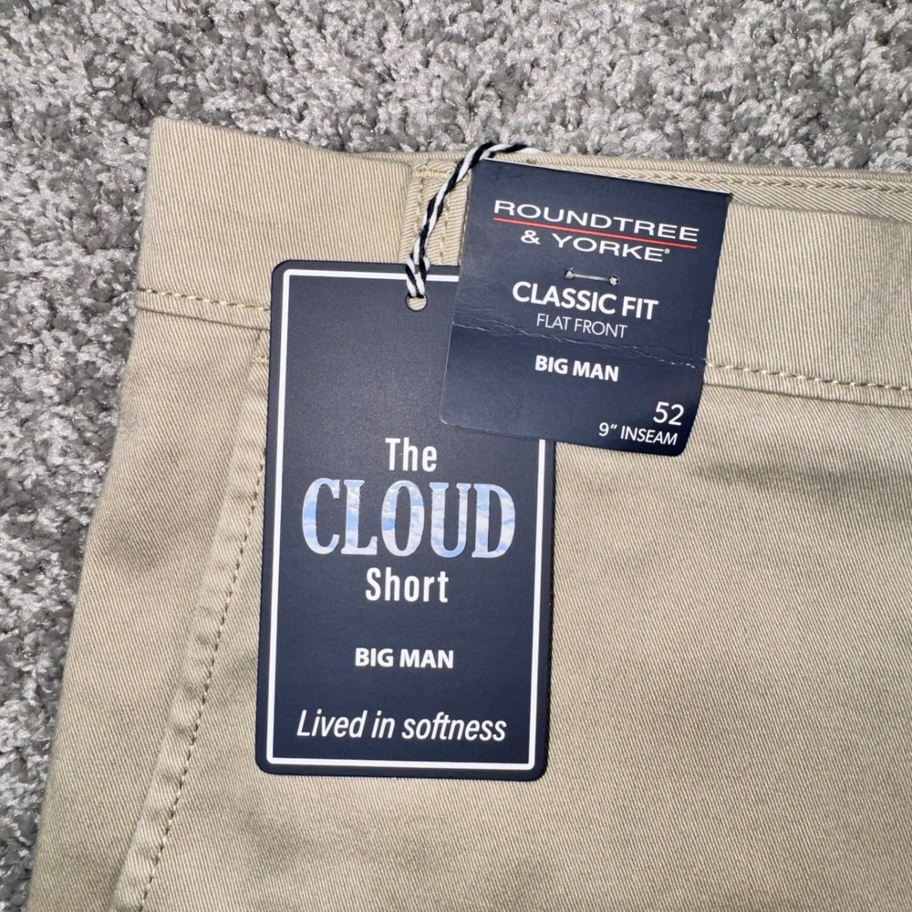 Roundtree & Yorke The Cloud Short Mens Classic Fit Stretch Khaki 52 NEW